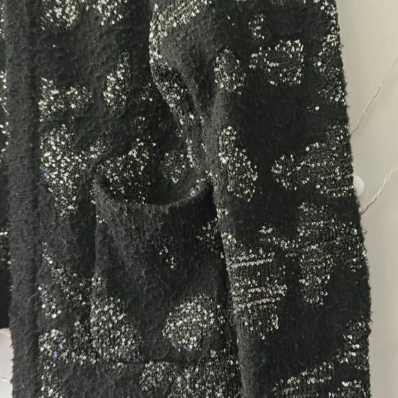 SEQUIN METALLIC THREAD KNIT CARDIGANBLACK size S - Picture 5 of 11